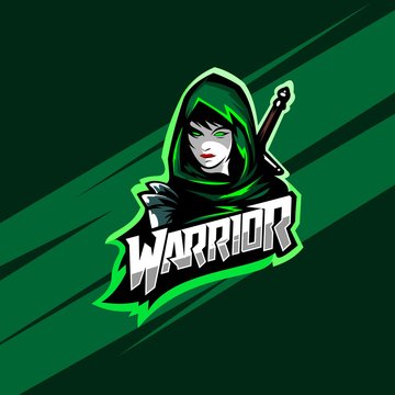 warrior woman mascot logo