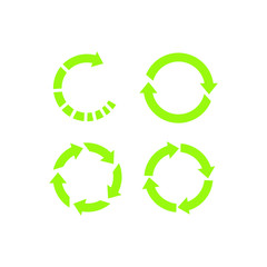 vector illustration of a set of recycling symbols