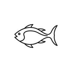 Fish icon logo flat vector illustration