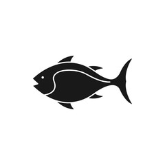 Fish icon logo flat vector illustration
