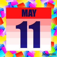 May 11 icon. For planning important day. Banner for holidays and special days. Eleventh of may. Vector.