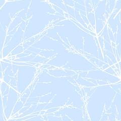 Seamless pattern of tree branches. Background for scrapbooking, cards, invitations.
