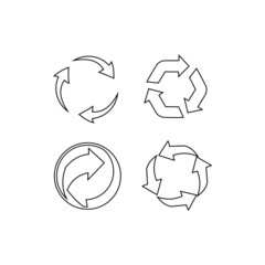 vector illustration of a set of recycling symbols