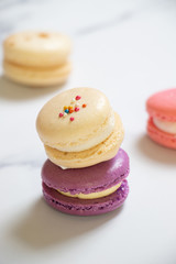 Macarons - Pink, Purple, and White