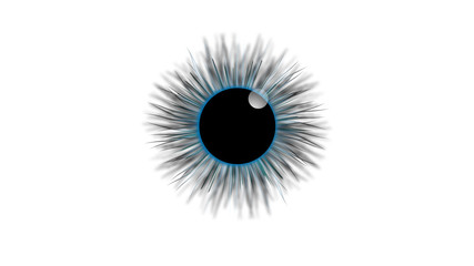 Abstract eye on a white background. A deep insight into the true nature of reality. 