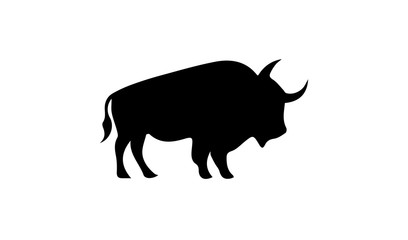 Bull Silhouette On White Background