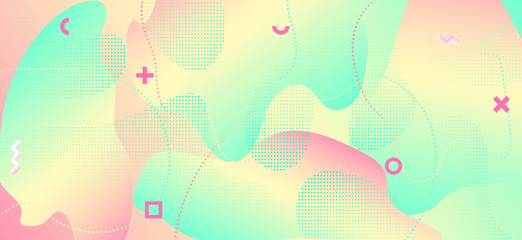 Abstract Colorful Poster. Green Geometric 