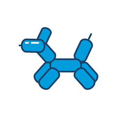 dog balloon icon, line and fill style