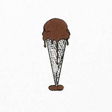Summer food frozen treats, ice cream that is hand illustrated.