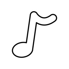 musical note icon, line style