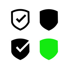 shield checklist icon Icon symbol Flat vector illustration for graphic and web design.	