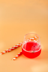 Pink Raspberry Cocktail in drink glass