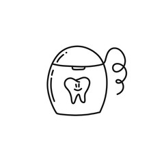 dental floss doodle icon, vector illustration