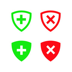 shield cross icon Icon symbol Flat vector illustration for graphic and web design.	
