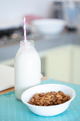 Vegan milk, home made almond mik