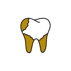 dental plaque doodle icon, vector illustration