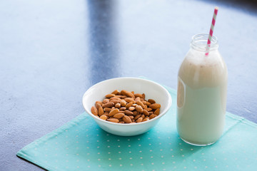 Vegan milk, home made almond mik