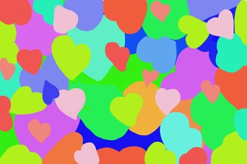 Fototapeta na wymiar ultracolored multicolored hearts symbol background