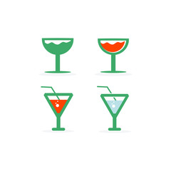 set of wine glasses and wine