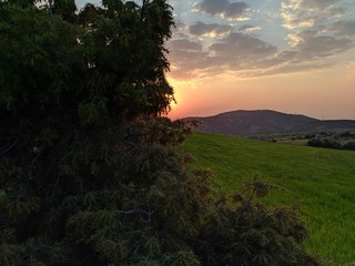 sunset over the mountains