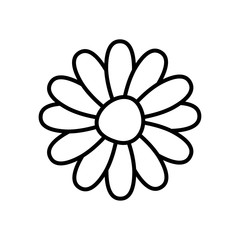 cute flower icon, line style