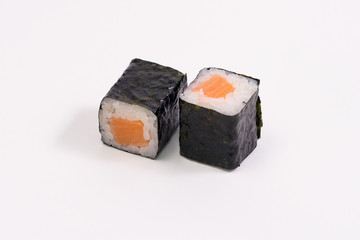 sushi rolls on a white background. Sushi Roll Sushi menu