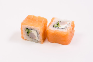 sushi rolls on a white background. Sushi Roll Sushi menu