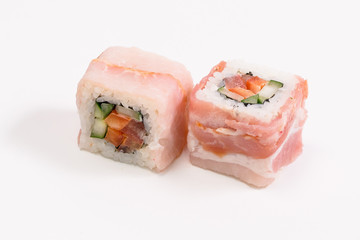 sushi rolls on a white background. Sushi Roll Sushi menu