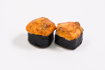sushi rolls on a white background. Sushi Roll Sushi menu