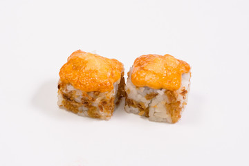sushi rolls on a white background. Sushi Roll Sushi menu