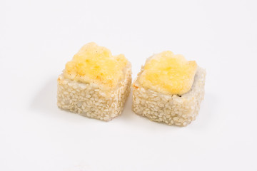 sushi rolls on a white background. Sushi Roll Sushi menu