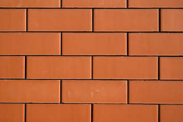 Red brick wall, natural masonry
