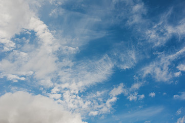 blue sky with clouds closeup