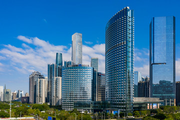 Fototapeta na wymiar Aerial photography of urban skyscrapers in Guangzhou, China