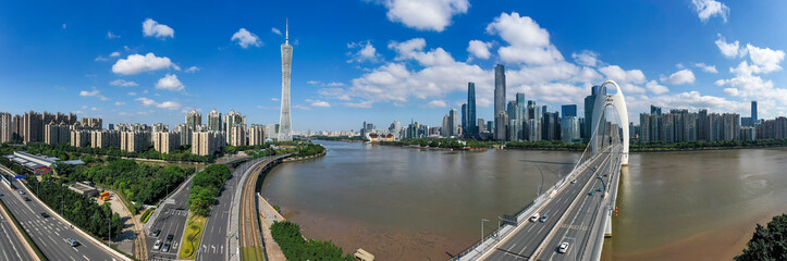 Fototapeta na wymiar Aerial photography of Guangzhou City Scenery in China