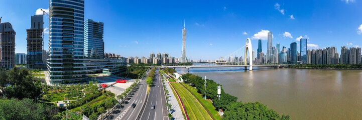 Fototapeta na wymiar Aerial photo of Guangzhou skyline