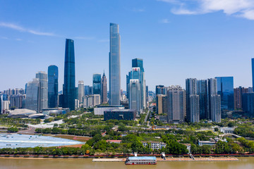 Fototapeta na wymiar Aerial photography of CBD building city scenery in Guangzhou, China