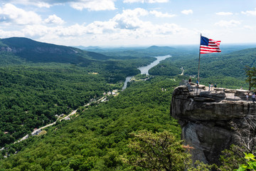 Chimney Rock State Park scenic on a clear nice day. - 344693907