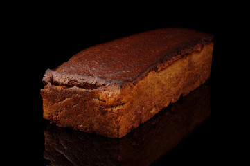 Loaf of dark rye bread isolated