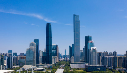 Obraz premium Aerial photography of CBD building city scenery in Guangzhou, China