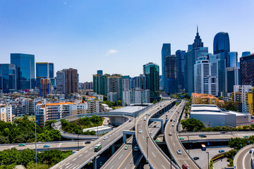 Fototapeta na wymiar Urban construction and roads in Guangzhou, China