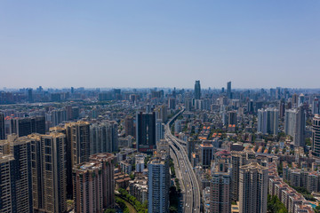 Fototapeta na wymiar Aerial photography of CBD in Guangzhou, China