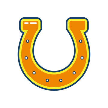 recommend clip art: horseshoe icon, line and fill style