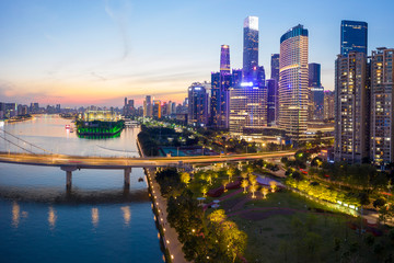 Fototapeta na wymiar Urban landscape and skyline of Guangzhou, China