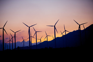 Wind Turbines at Sunset