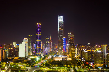 Fototapeta na wymiar Night view of Guangzhou, China CBD City Scenery