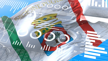 Apulia - Italy informational analysis reports and financial data, infographics display with flag