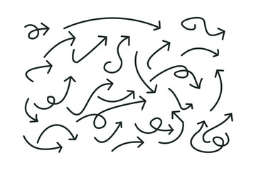 hand-drawn arrows, vector set