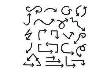 hand-drawn arrows, vector set