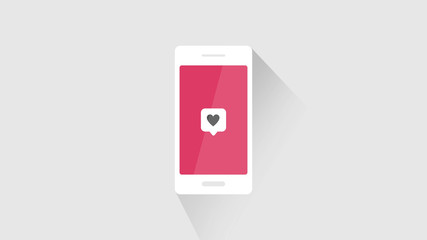Bubble on smartphone with love heart icon